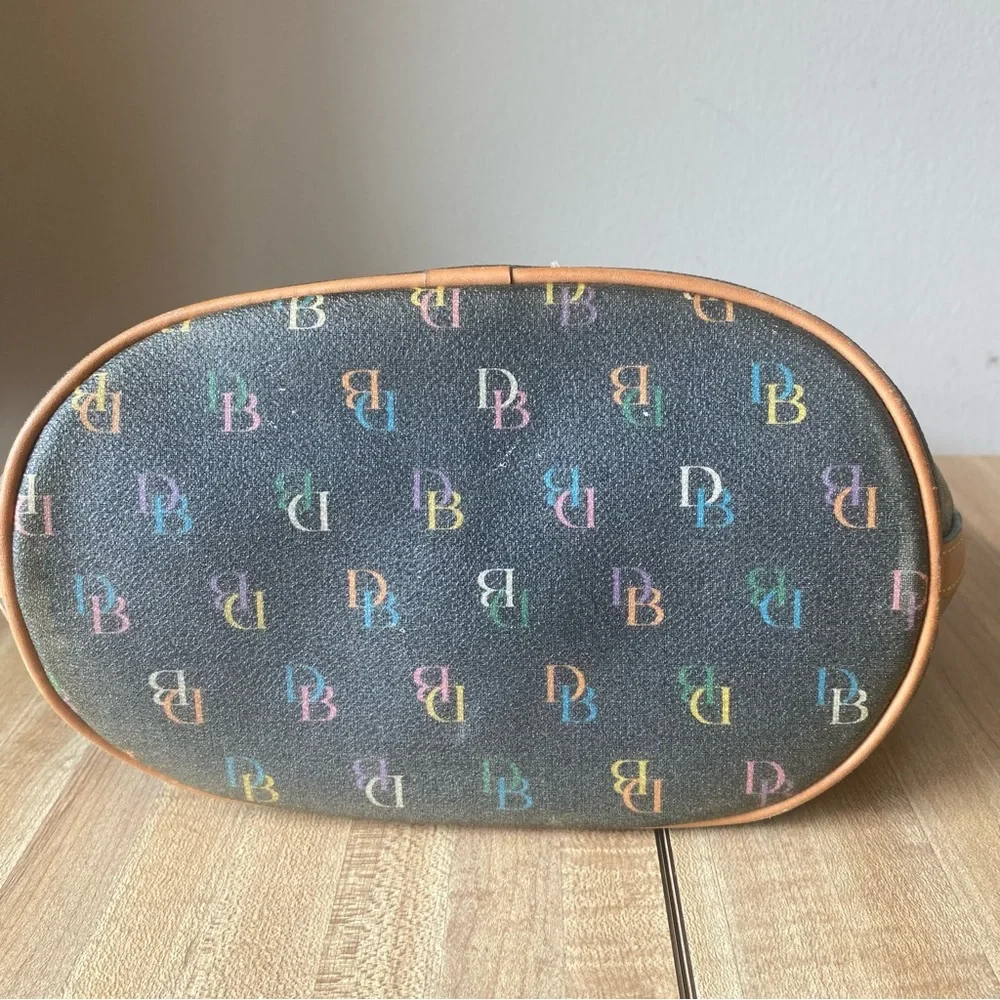 DOONEY & BOURKE Mini Bucket Shoulder Bag Rainbow Monogram Vintage Handbag Heart - Picture 12 of 12